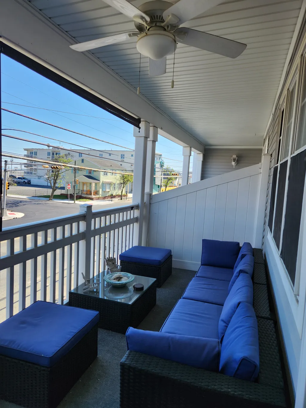 Balcony with a fan