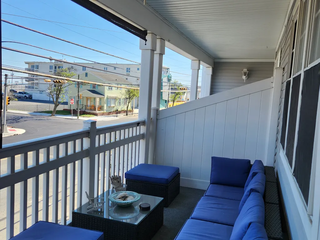 Balcony with a fan
