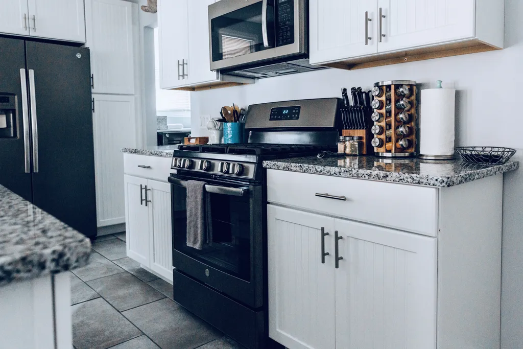 Fully Stocked Kitchen with Stainless Steel Appliances