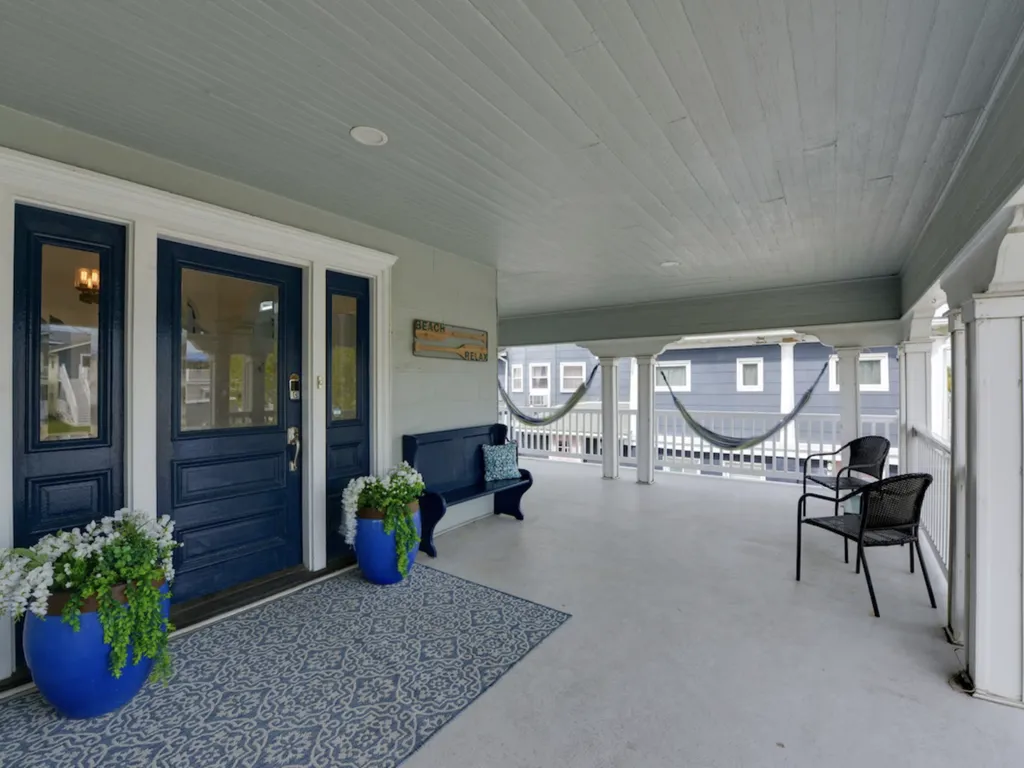 The front porch is the perfect place to gather with friends and family