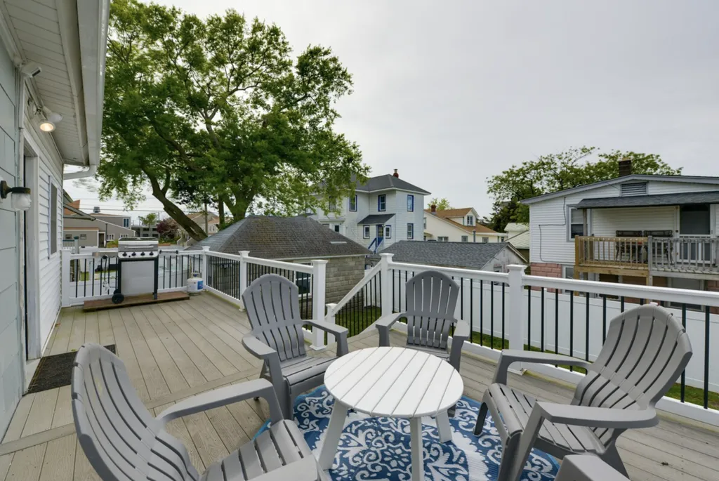 The back deck, which is just off the kitchen, is another great place to relax outdoors