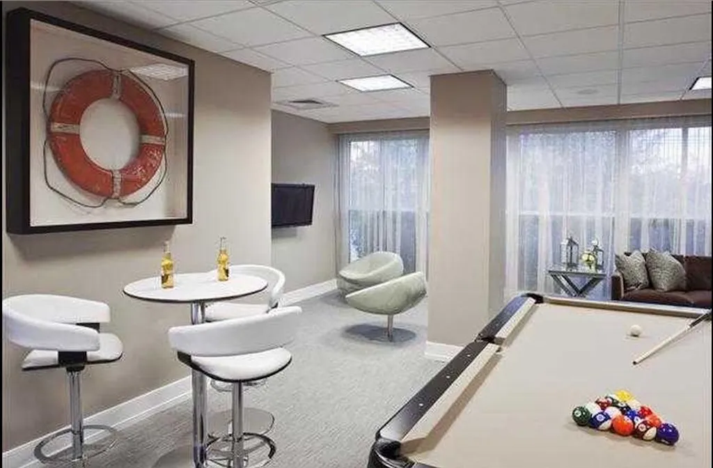 Game Room with billiards &amp;amp; mini shuffleboard