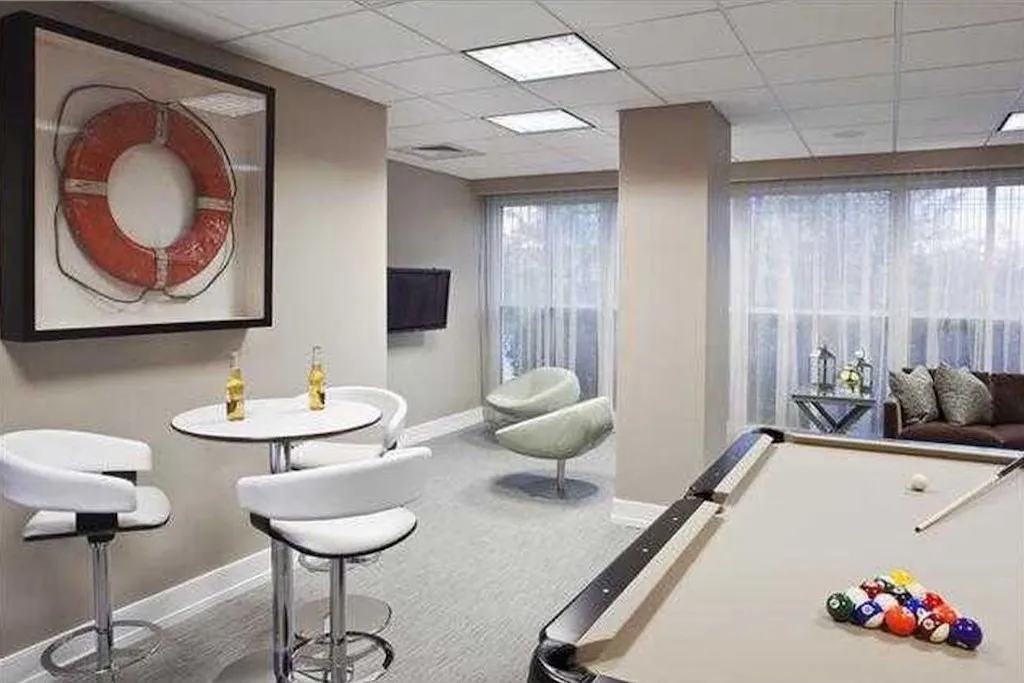 Game Room with billiards &amp;amp; mini shuffleboard