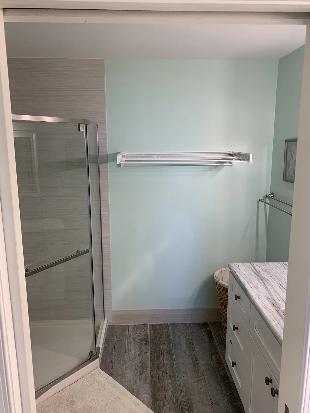 Master Bath Built In Drying Rack