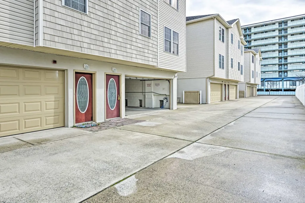 Rear exterior with garage door