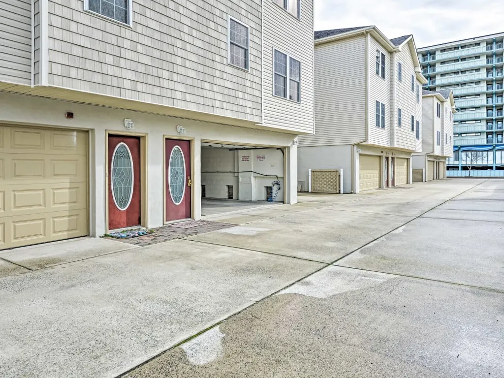 Rear exterior with garage door