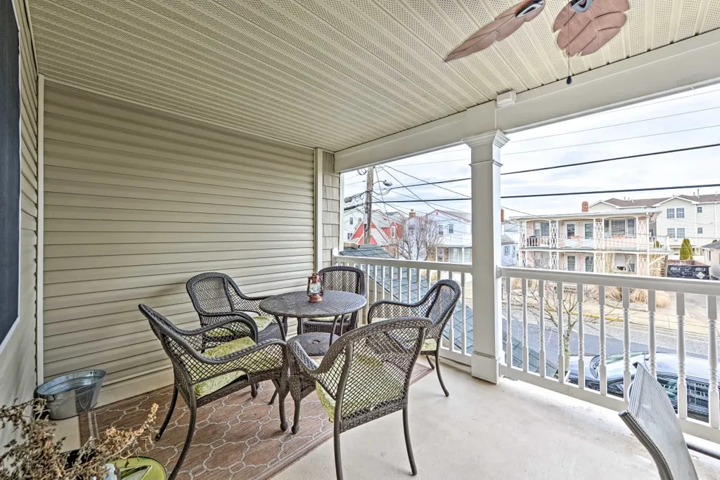 Casual seating area on deck