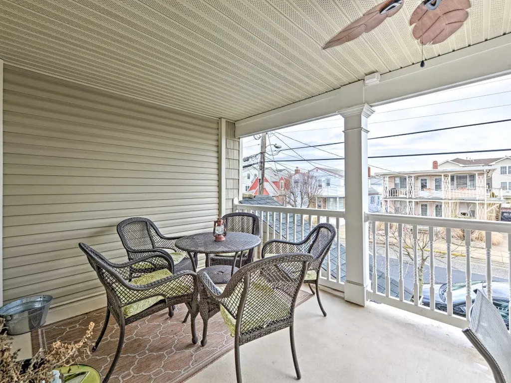 Casual seating area on deck