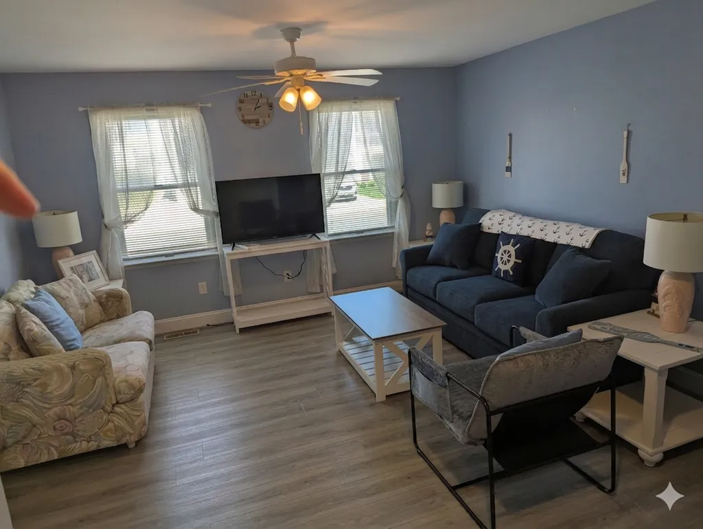 Cozy living room for TV or family games.