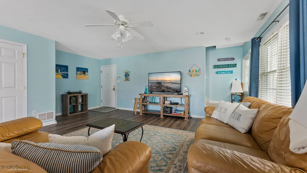 Living room with Half Bath