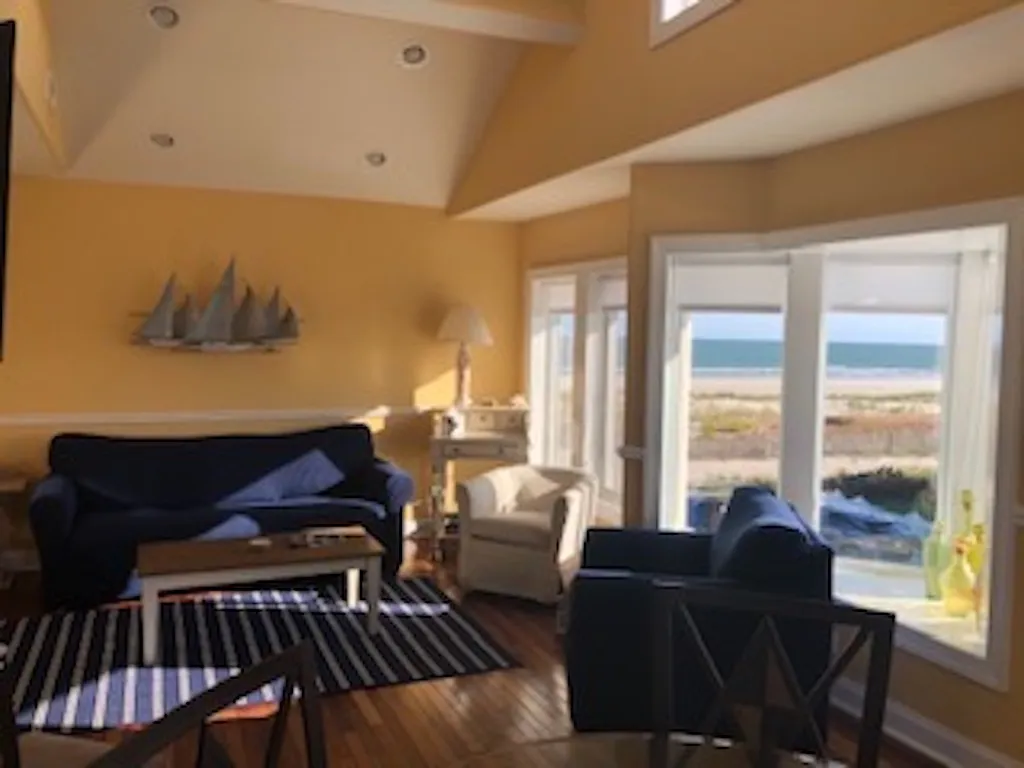 View of Ocean and Beach from kitchen and living room
