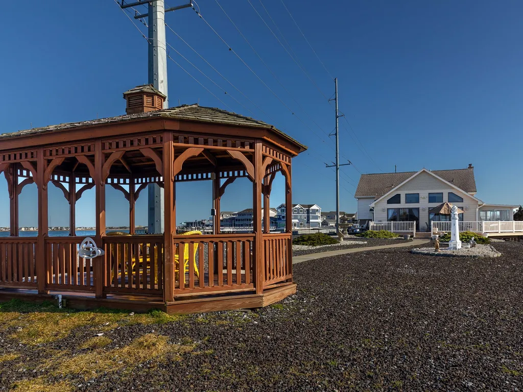 Gazebo looking at back of house