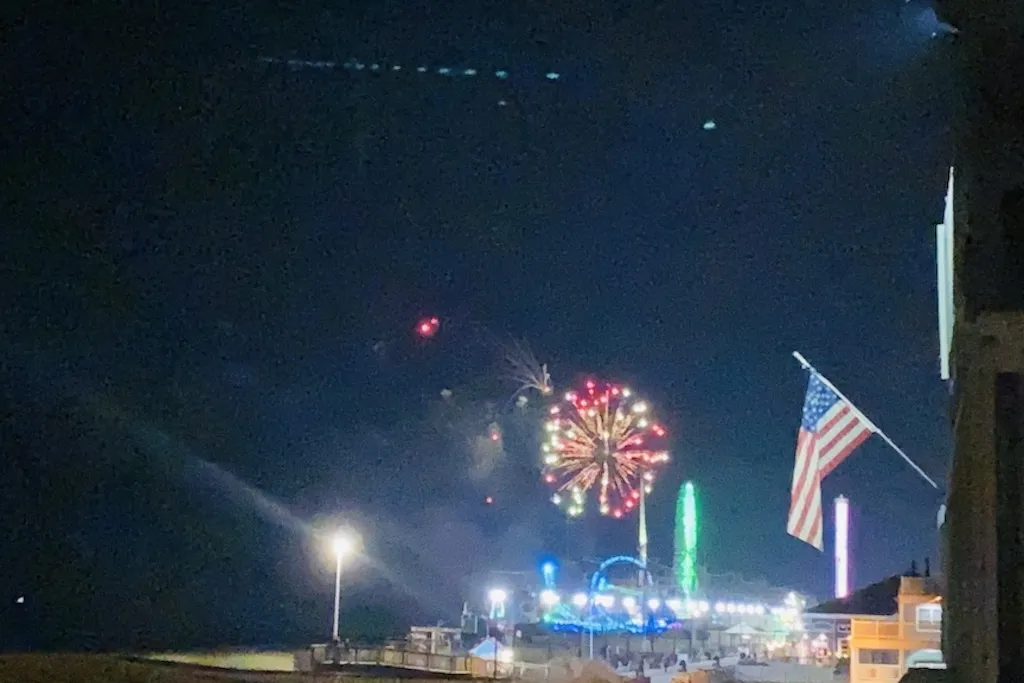 Seaside Heights Weekly Fireworks from the deck