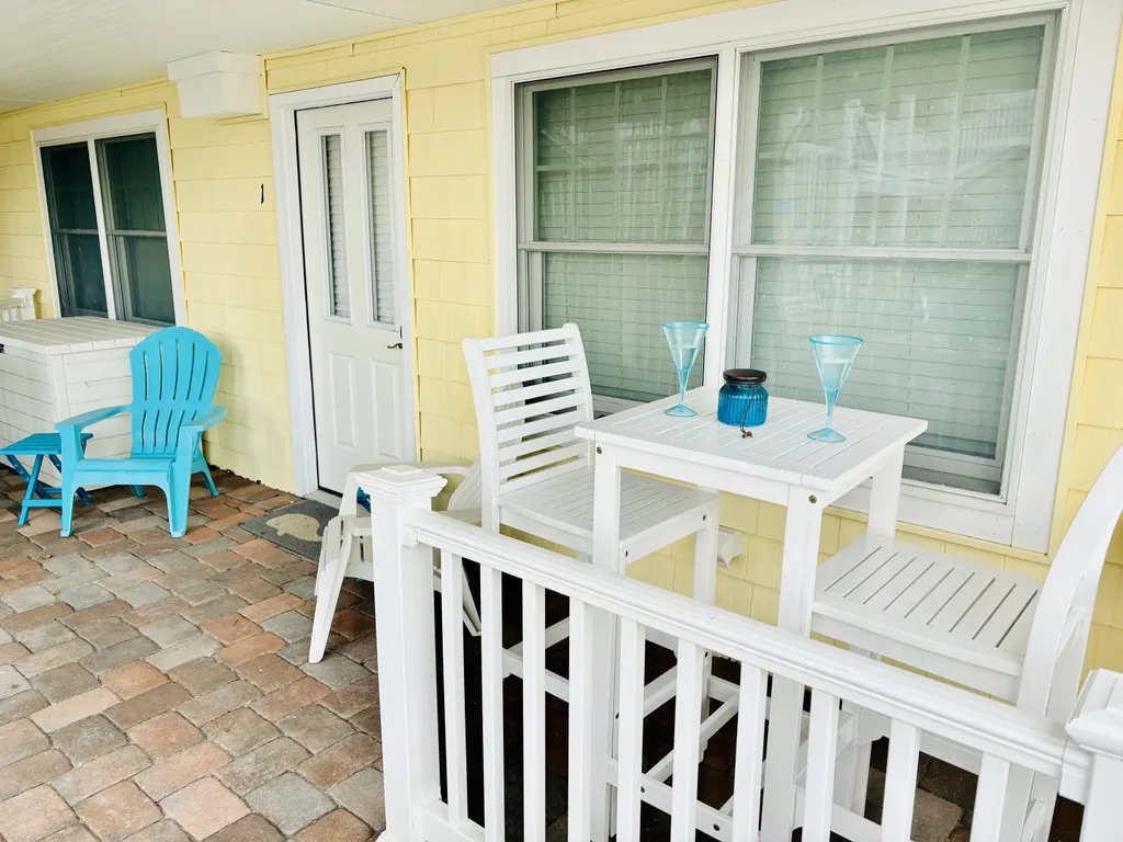 Right outside the condo, steps away from the pool