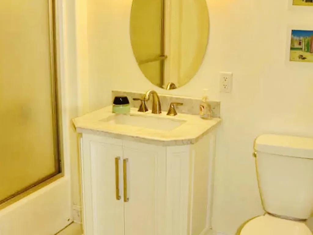 Large guest bathroom with tub