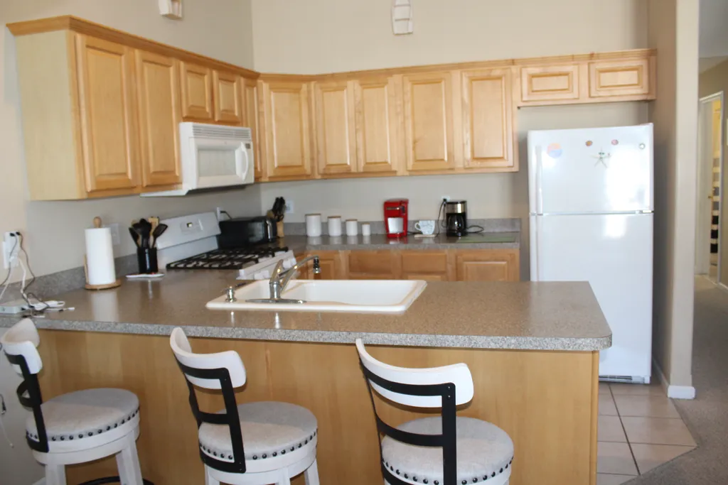 Counter stools in kitchen