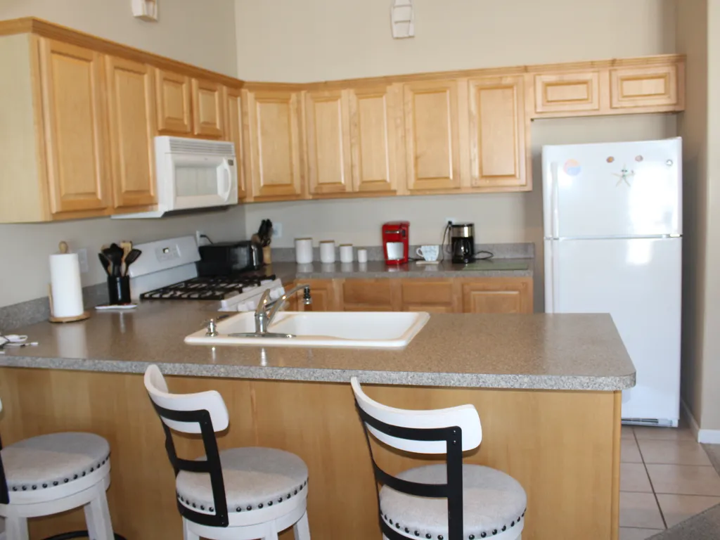 Counter stools in kitchen