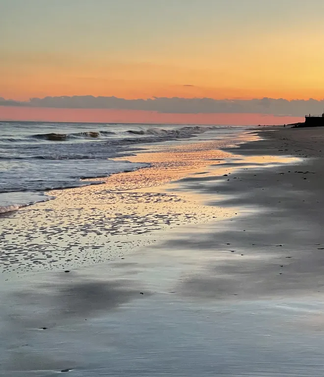sunset beach walk views