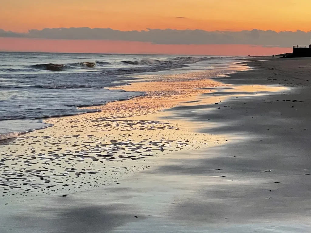 sunset beach walk views