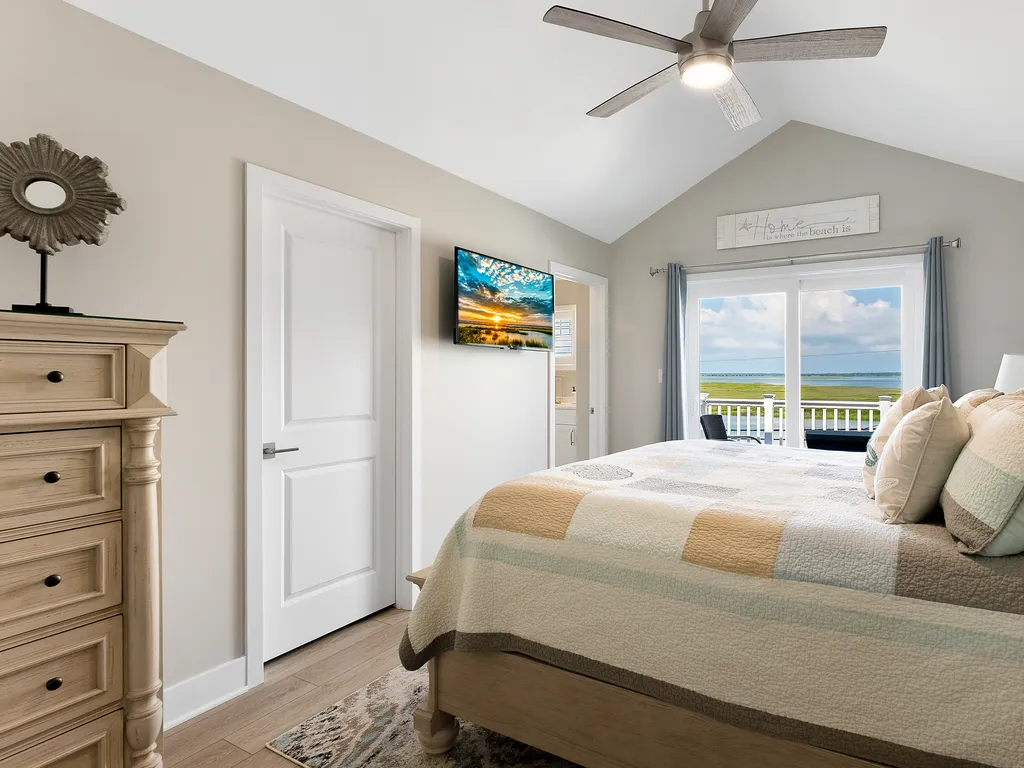 Master bedroom with sunset views
