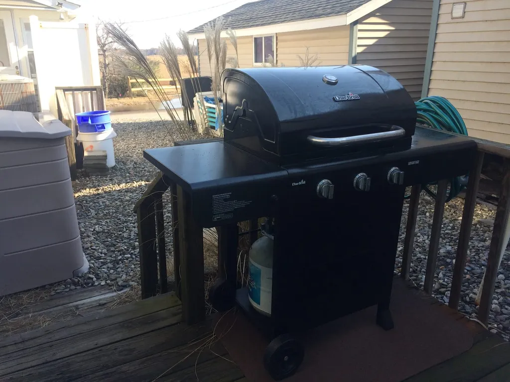 side room with barbecue area