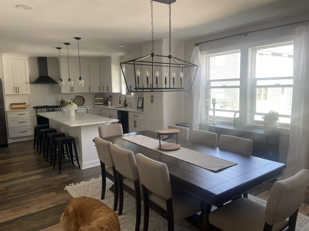 kitchen and dining room