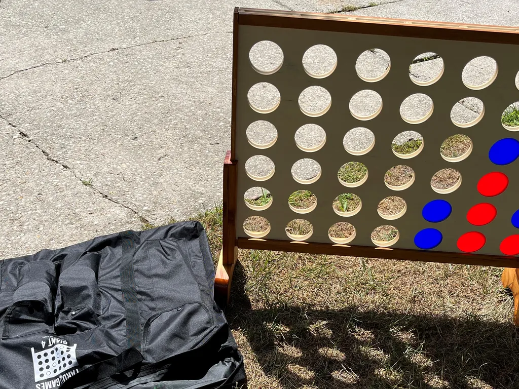 Connect four is one of three yard games for your enjoyment