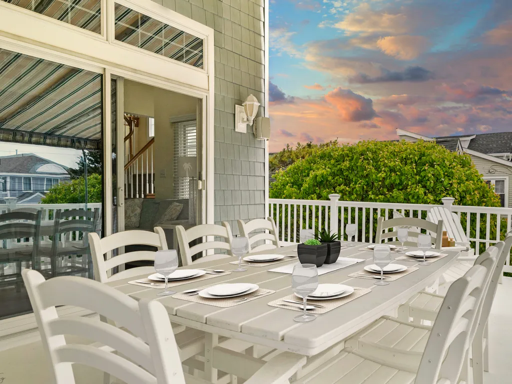 Escape to serenity on our second-floor deck, overlooking the breathtaking water view