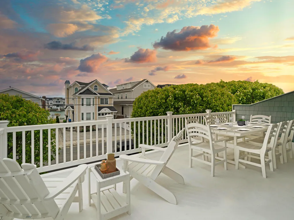 Spacious second floor deck.  Enjoy the beautiful bay view.  