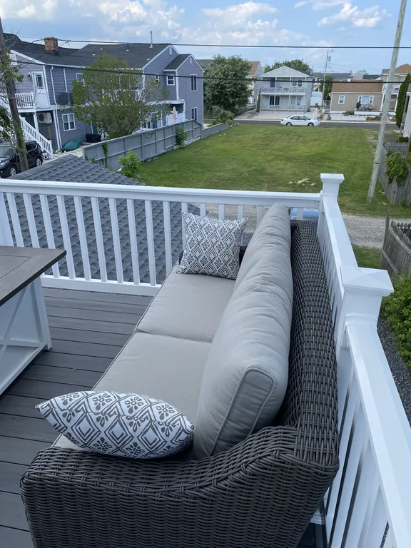 Back deck facing green space
