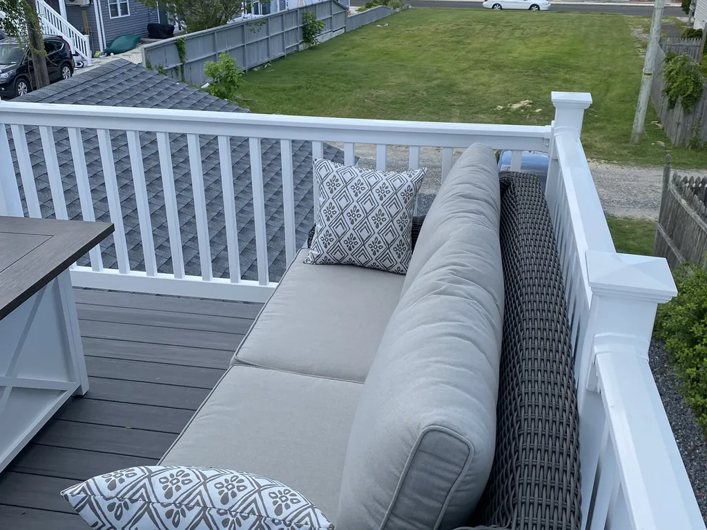 Back deck facing green space