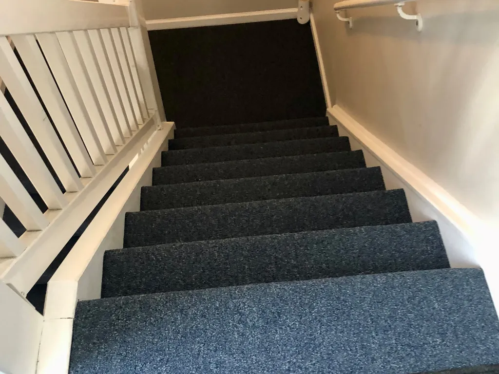 Stairs from unit to landing - new carpet