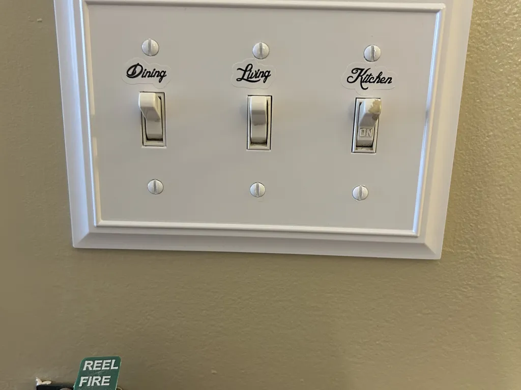 Updated all outlet covers with labels