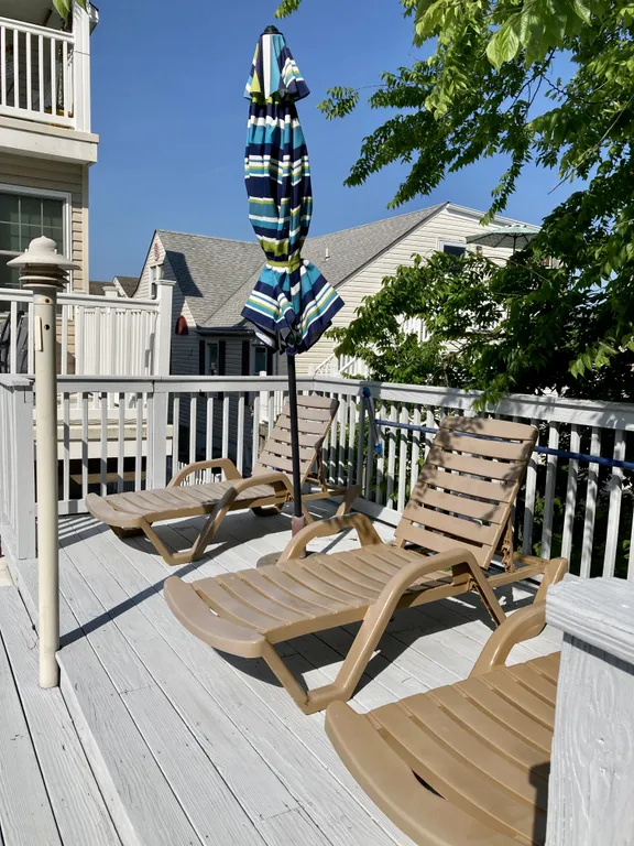 Deck chairs by the pool