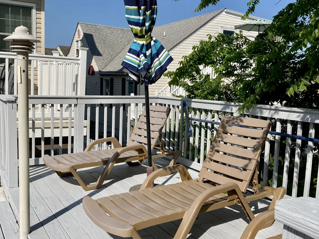 Deck chairs by the pool