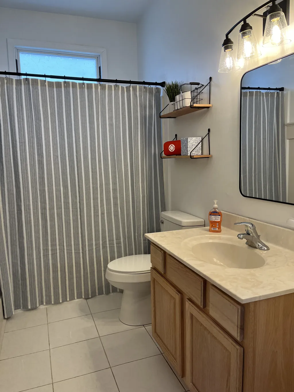 Full tub and shower