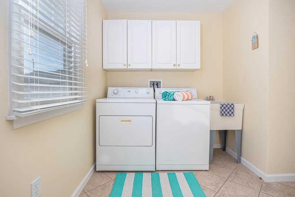 Fully equipped laundry room.