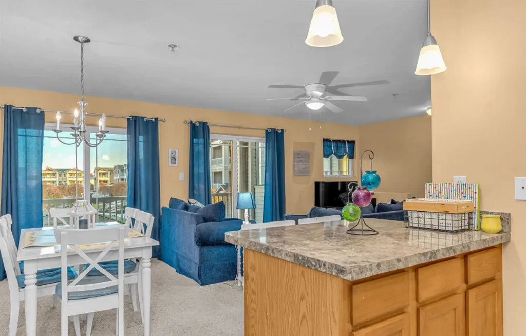 Dining Room with Sliders to Balcony