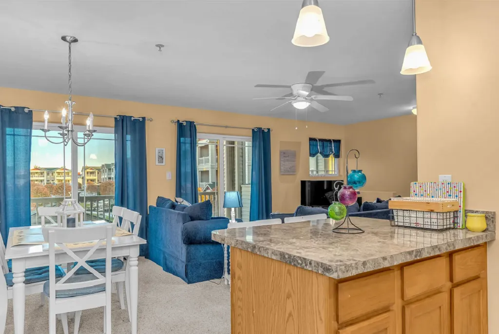 Dining Room with Sliders to Balcony