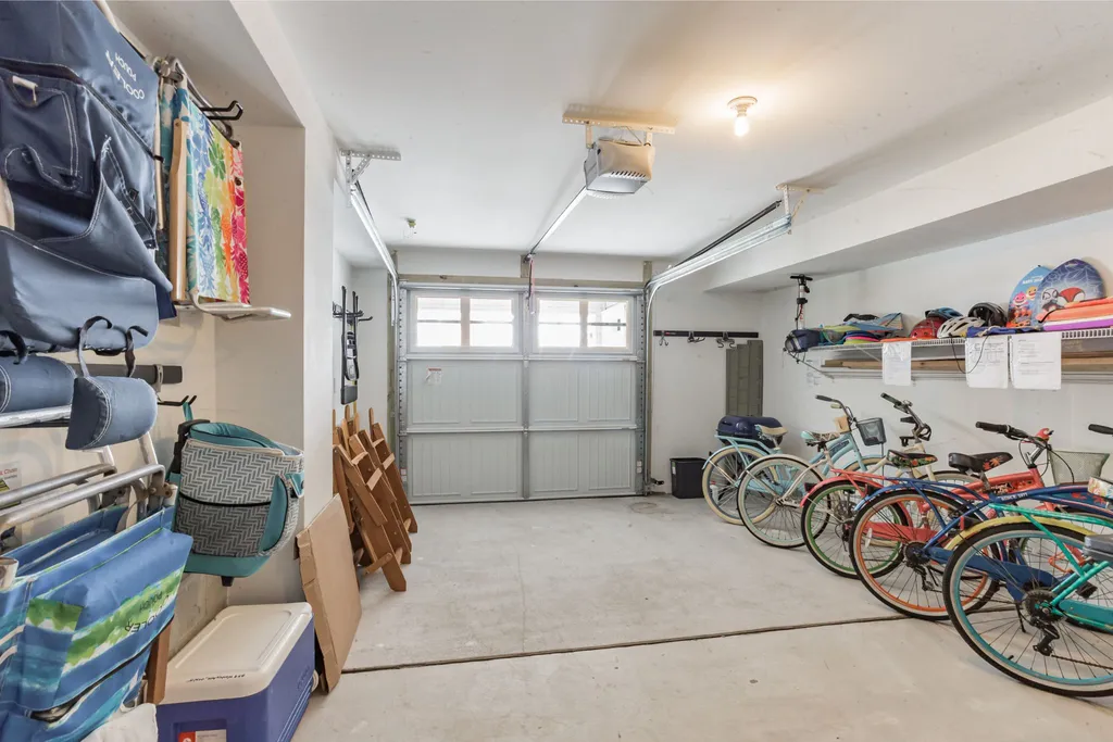1 car garage with 5 Bikes, 12+ chairs, 2 beach wagons &amp;amp;  coolers