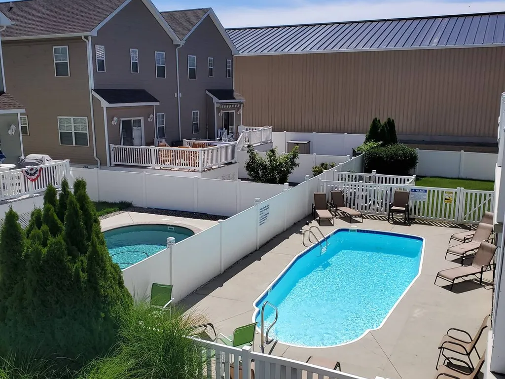 View from back balcony of Condo pool