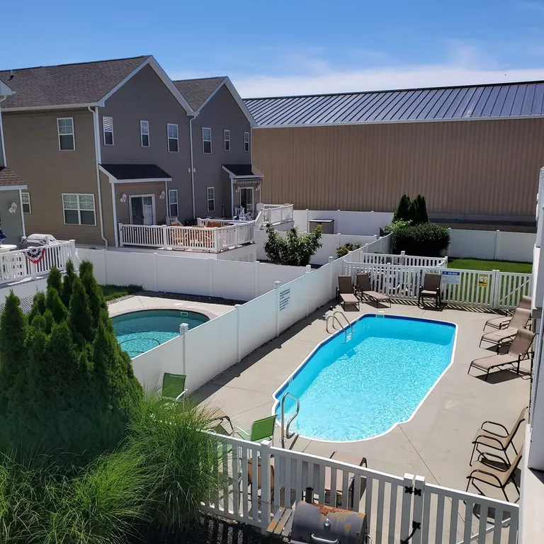 View from back balcony of Condo pool