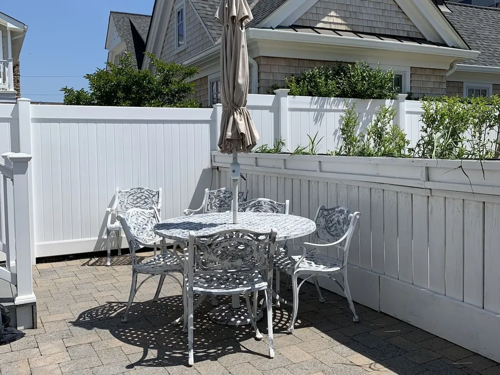 Private patio with New Weber grill