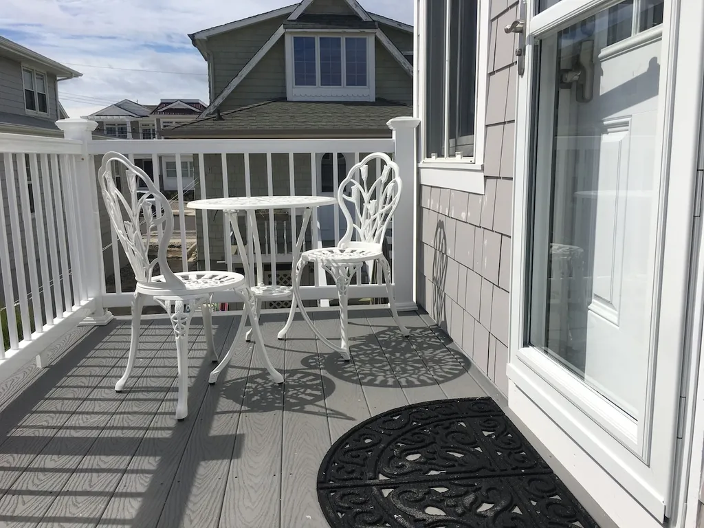 Deck with bistro set great for coffee or wine time