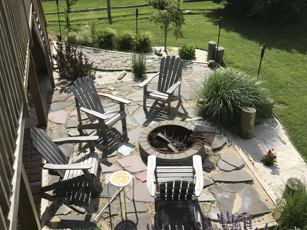 Backyard fire pit area