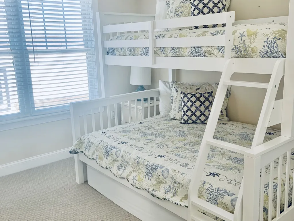 3rd Floor-BD #3 with bunk beds, twin over full, over full trundle. This BD has a large closet, new furniture, and it's own private full bathroom.