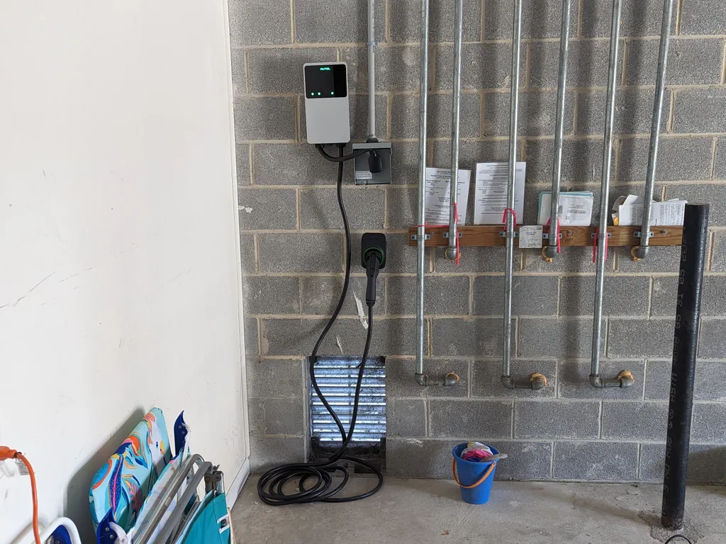Electric Vehicle Charger in the garage