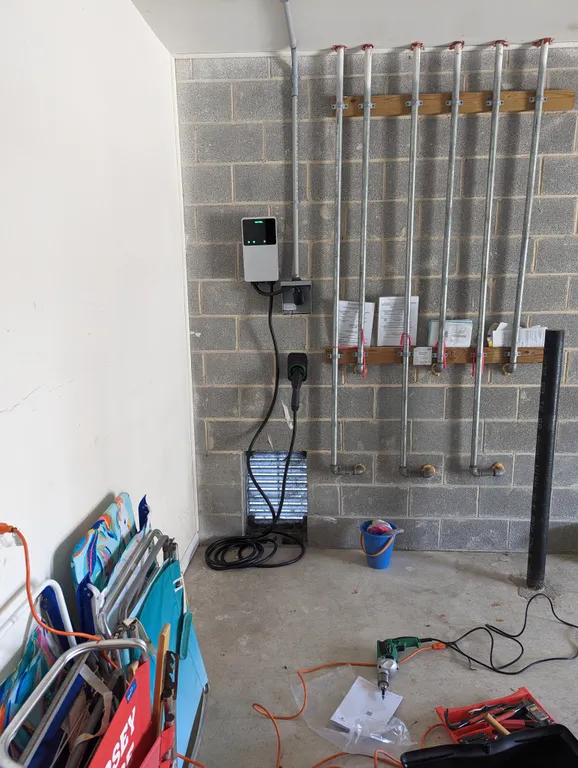 Electric Vehicle Charger in the garage