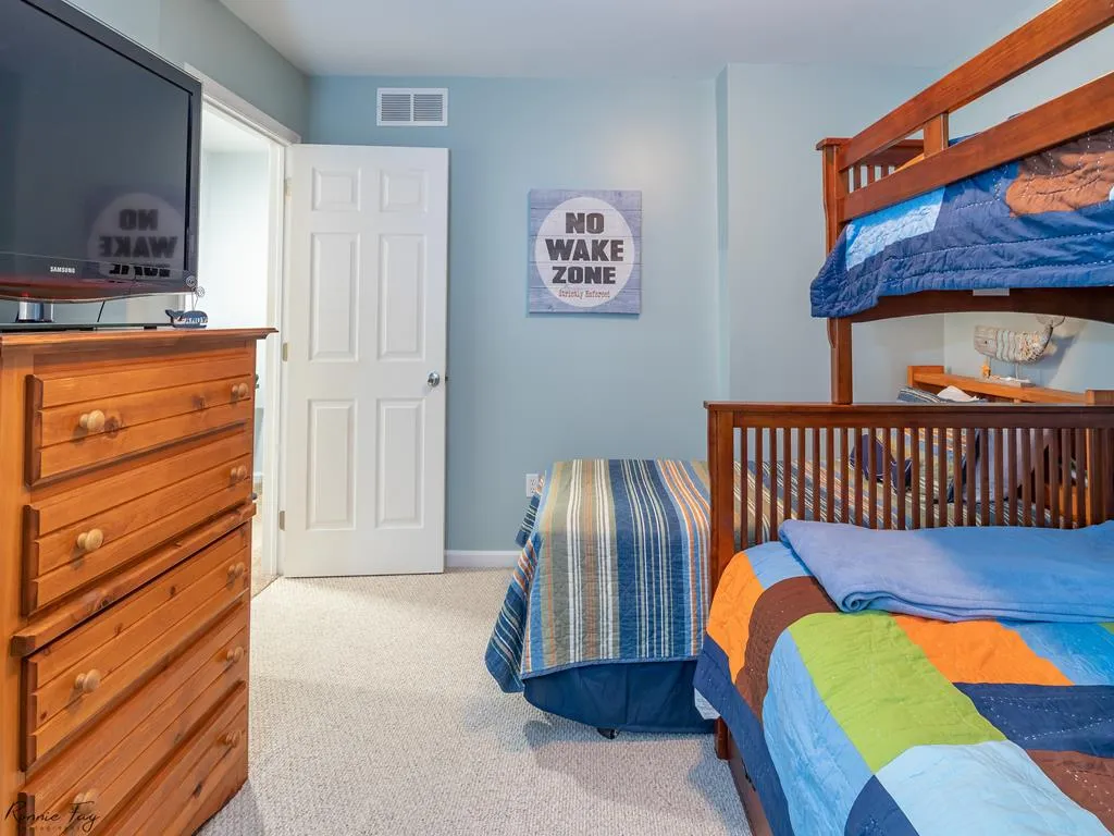 side view of bunk room