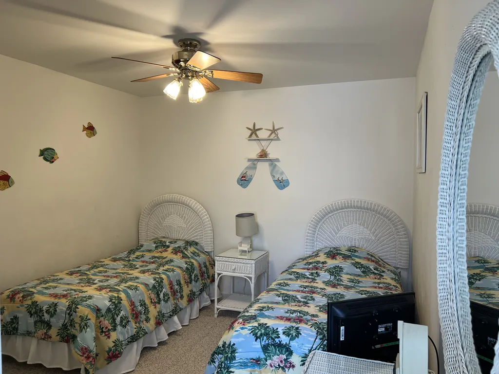 2 twin beds tv and dvd player